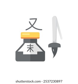 calligraphy icon vector illustration style