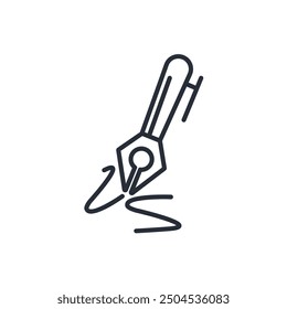 icono de caligrafía. Vector. Trazo editable. signo de estilo lineal para uso Diseño web, logotipo. Ilustración de símbolo.