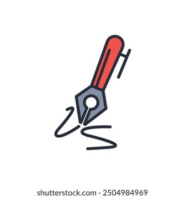 calligraphy icon. vector.Editable stroke.linear style sign for use web design,logo.Symbol illustration.