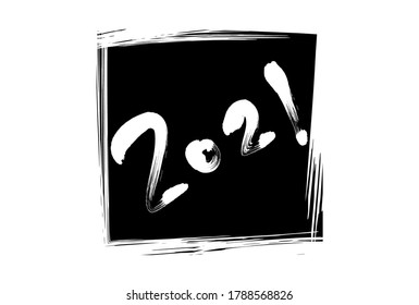 Calligraphy Illustration of AD 2021: New Year's card material