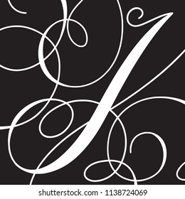 Calligraphy Initial Capital Letter I