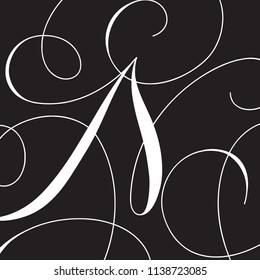 Calligraphy Initial Capital Letter N