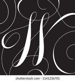 Calligraphy Initial Capital Letter W