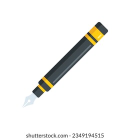 Vector plano del icono de lápiz de tinta de caligrafía. Herramienta Nib. Lápiz de escritura aislado