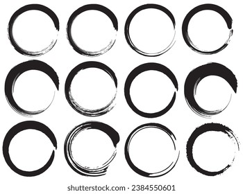 Calligraphy ink touch background material illustration set