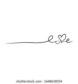 the calligraphy of the inscription love. symbol of love. manual text. postcard.valentine