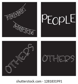 Calligraphy Inspirational quotes set. Lettering. Motivation for life and happiness. For postcard and poster graphic design.

