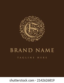 Calligraphy inspired hand drawn logo with flourishes 
