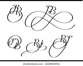 Calligraphy JB Logo – Stylish Alphabet Monogram Featuring Intertwined J and B Letters