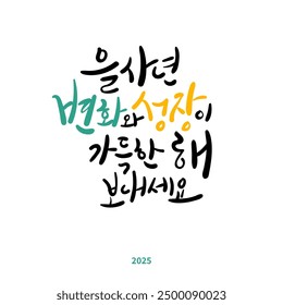 Calligraphy in Korean. May the Year of the Blue Snake be filled with change and growth