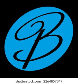 Calligraphy. Letter B logotype VECTOR
