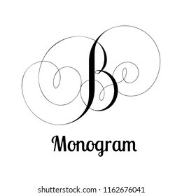 Calligraphy letter B - monogram design