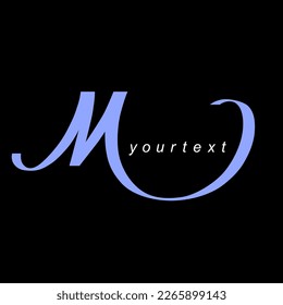 Caligrafía. VECTOR de logotipo de letra M 