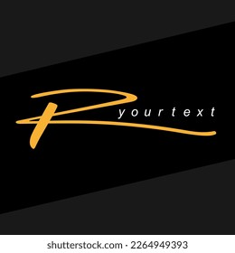 Calligraphy. Letter R logotype VECTOR 