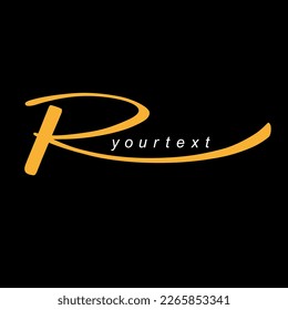 Calligraphy. Letter R logotype VECTOR
