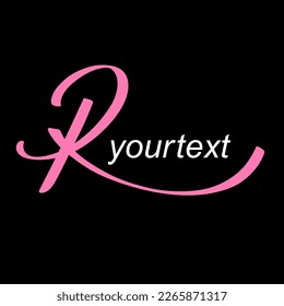 Caligrafía. VECTOR de logotipo de letra R 