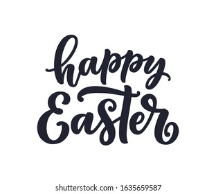 Calligraphy lettering about Easter for flyer and print design. Vector illustration. Template banner, poster, greeting postcard.