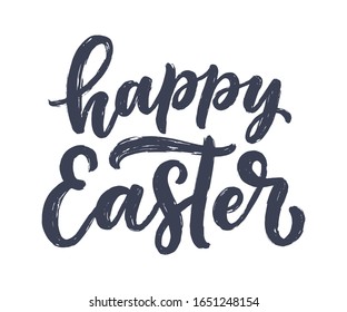 Calligraphy lettering about Easter for flyer and print design. Vector illustration. Template banner, poster, greeting postcard.