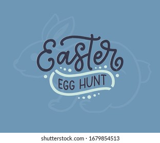 Calligraphy lettering about Easter for flyer and print design. Vector illustration. Template banner, poster, greeting postcard.