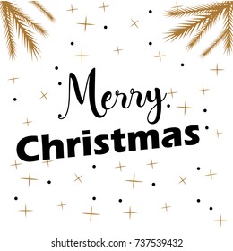 Calligraphy lettering Christmas tree vector illustration vintage