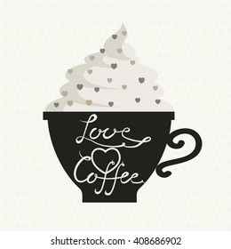  Calligraphy. Lettering. Cute vector illustration for postcards, posters, stickers. Coffee. Card with calligraphy. Coffee drinks