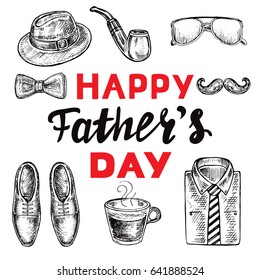 calligraphy lettering happy father`s day Men's Accessories