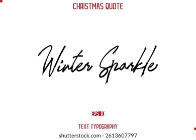 Calligraphy Lettering Happy Merry Christmas Greeting Card Text Quote Winter Sparkle