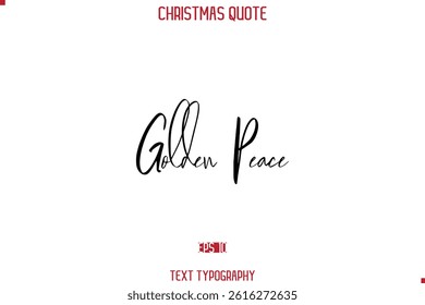 Calligraphy Lettering Happy Merry Christmas Greeting Card Text Quote Golden Peace