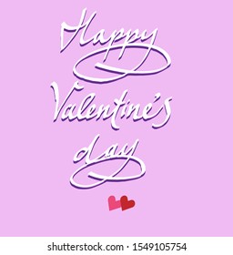 calligraphy lettering inscription happy Valentine's day, heart. vector