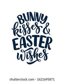 Calligraphy lettering slogan about Easter for flyer and print design. Vector illustration. Template banner, poster, greeting postcard.