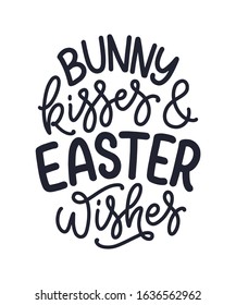 Calligraphy lettering slogan about Easter for flyer and print design. Vector illustration. Template banner, poster, greeting postcard.
