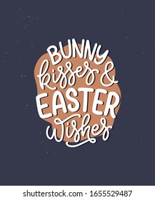 Kalligrafisches Schriftzeichen über Ostern für Flyer und Printdesign. Vektorillustration. Template Banner, Poster, Grußkarte.