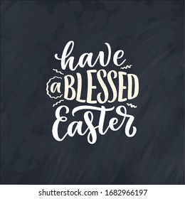Calligraphy lettering slogan about Easter for flyer and print design. Vector illustration. Template banner, poster, greeting postcard.