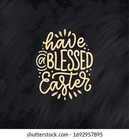 Calligraphy lettering slogan about Easter for flyer and print design. Vector illustration. Template banner, poster, greeting postcard.