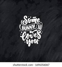 Calligraphy lettering slogan about Easter for flyer and print design. Vector illustration. Template banner, poster, greeting postcard.