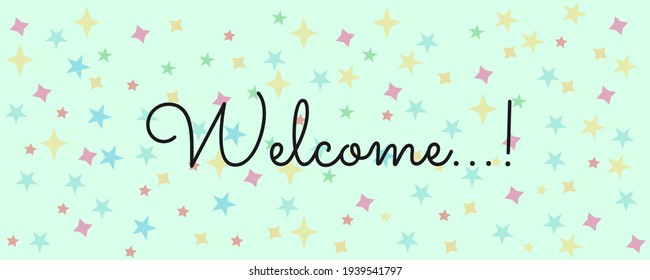 Calligraphy lettering text welcome. Hand drawn Brush Pen phrase isolated on white background. Handwritten vector Illustration