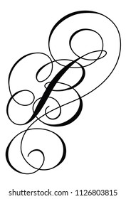 Calligraphy line art letter B