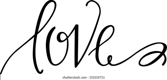 Calligraphy Love Stock Vector (Royalty Free) 153155711 | Shutterstock