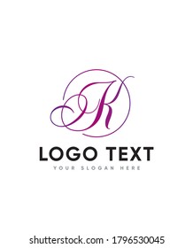 Un manuscrito de caligrafía, una plantilla de logotipo K tipo letra manuscrita, el logotipo de vectores para la identidad empresarial y de la empresa 
