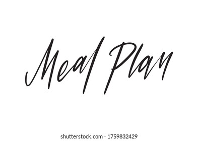 Calligraphy Meal Plan Hand Lettering Typography Stock Vector (Royalty ...