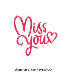 Calligraphy Miss You Trendy Lettering Excellent Stock Vector (Royalty ...