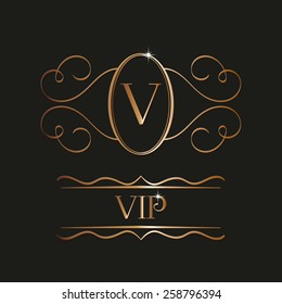 calligraphy monogram, vintage pattern logo, EPS 10