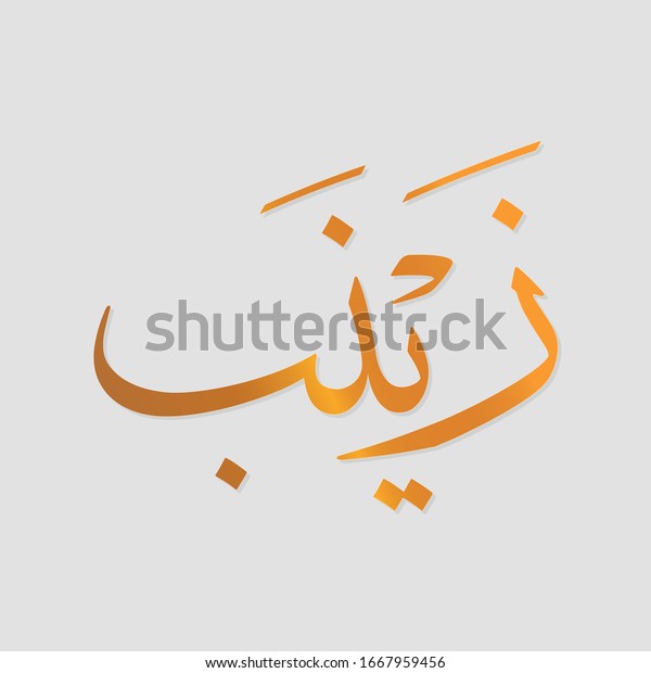 書名 ザイナブ は 香木を意味する女性的なアラビア語の名前 のベクター画像素材 ロイヤリティフリー