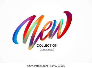 Calligraphy New collection. Colorful modern flow lettering. Vector illustration EPS10