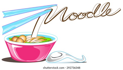 Calligraphy noodle logo symbol cartoon design for your business Advertisement logo symbol name card brochure banner