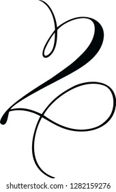 Calligraphy Number Vector 2 Stock Vector (Royalty Free) 1282159276 ...