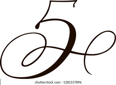 calligraphy number vector 5