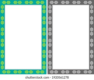 Calligraphy ornamental frame set. Antique decorative border, rounded rectangle shape and artistic ornament. Can be used for greeting and certificate templates, traditional ornaments, calligraphy conce