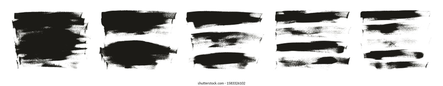 Calligraphy Paint Wide Brush Background Long High Detail Abstract Vector Background Mega Set 03
