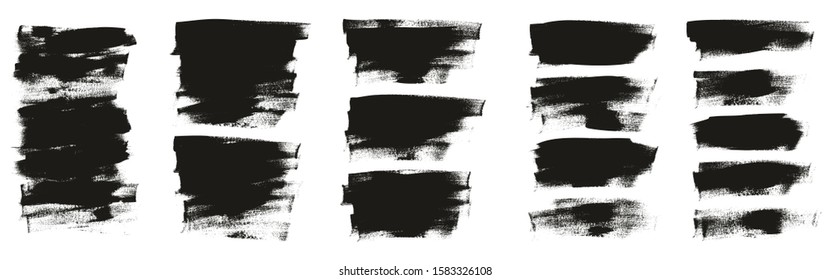 Calligraphy Paint Wide Brush Background Long High Detail Abstract Vector Background Mega Set 02